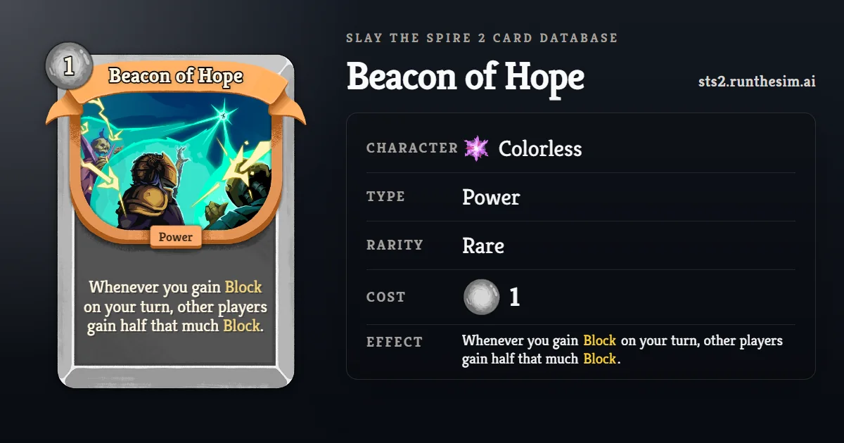 Beacon of Hope - Slay The Spire 2 Card Database